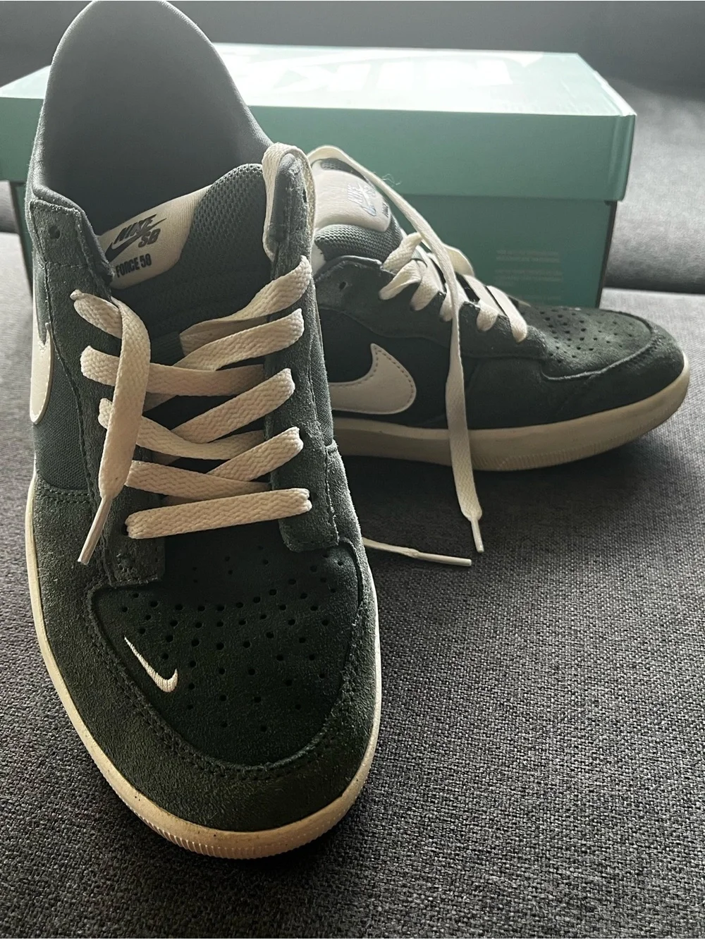 Nike SB Force 58 Vintage Green Suede Sneakers Men 9 Women10.5 Skate Original Box